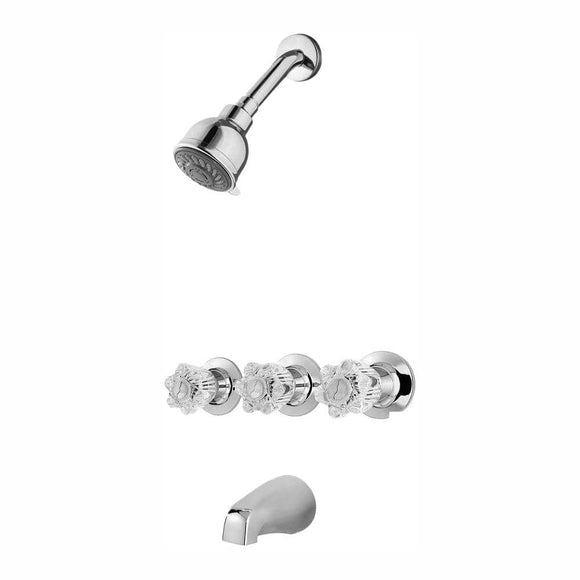 Bedford 3-Handle 3-Spray Tub and Shower Faucet in Polished Chrome (Valve Included)