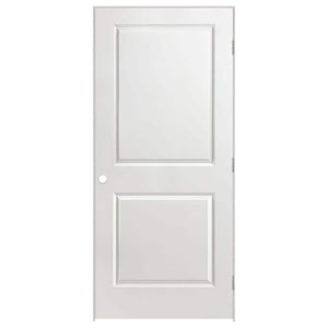 32 in. x 80 in. 2 Panel Left-Handed Primed Composite Hollow Core Single Prehung Interior Door 4-9/16 in. Split Jamb