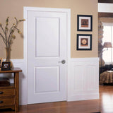 32 in. x 80 in. 2 Panel Left-Handed Primed Composite Hollow Core Single Prehung Interior Door 4-9/16 in. Split Jamb