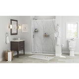 Passage 32 in. x 60 in. x 72 in. 4-Piece Glue-Up Alcove Shower Wall in Serene Marble