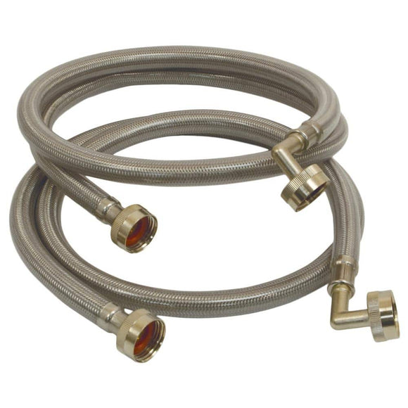 4 ft. Polymer Coated Stainless Steel Washing Machine Connector (2-Pack)