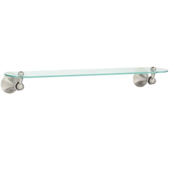 Lounge 24 in. W Glass Bath Shelf in Spot Resist Brushed Nickel