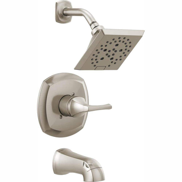 Portwood Single-Handle 5-Spray Tub and Shower Faucet with H2Okinetic in SpotShield Brushed Nickel (Valve Included)