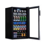 19 in. 126 (12 oz) Can Freestanding Beverage Cooler Fridge with Adjustable Shelves - Stainless Steel