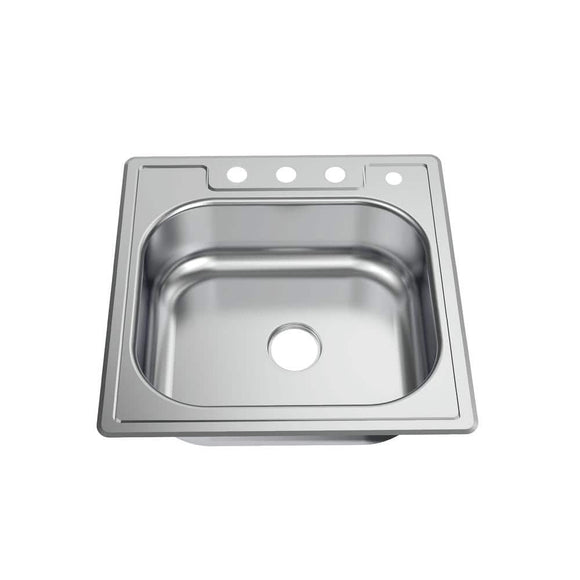 Glacier Bay 25 in. Drop in Single Bowl 20 Gauge Stainless Steel Kitchen Sink