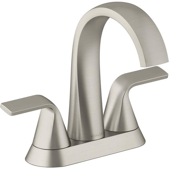 Cursiva 4 in. Centerset 2-Handle Bathroom Faucet in Vibrant Brushed Nickel