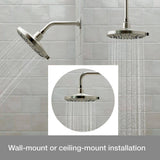 Bellerose 3-Spray Patterns 1.75 GPM 8 in. Wall Mount Fixed Shower Head in Vibrant Brushed Nickel