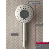 Daisyfield 6-Spray Patterns 1.75 GPM 5 in. Wall Mount Handheld Shower Head in Vibrant Brushed Nickel