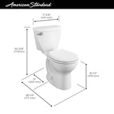 Cadet 3 Right Height 2-piece 1.28 GPF Single Flush Round Toilet in White, Seat Included