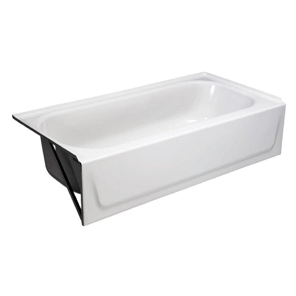 Aloha 60 in. Left Drain Rectangular Alcove Soaking Bathtub in White