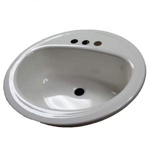 "19"" LAUREL WHITE ROUND DROP IN SINK"