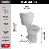 Foundations 2-piece 1.28 GPF Single Flush Elongated Toilet in White