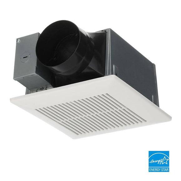 Whisper Mighty Pick-A-Flow 70/90 CFM Ceiling/Wall Bathroom Exhaust Fan, Energy Star with 9 in. x 9 in. Grille Footprint