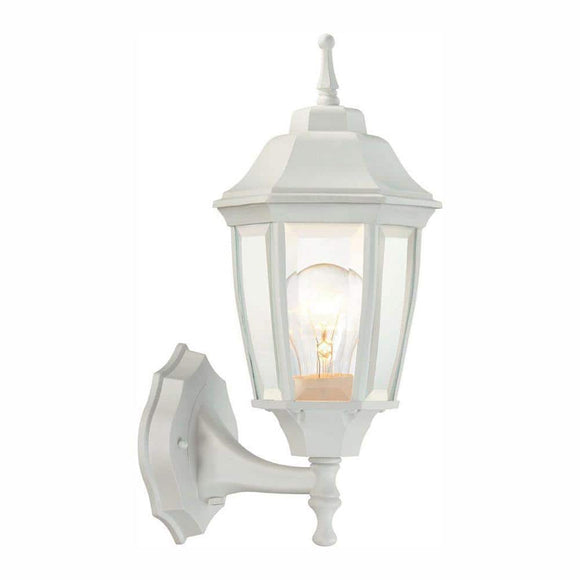 14.5 in. White Dusk to Dawn Decorative Outdoor Wall Lantern