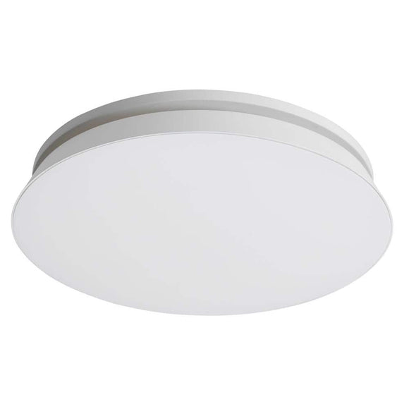 Round Decorative White 80 CFM Ceiling Mount Bathroom Exhaust Fan with Dimmable LED Light