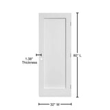 32 in. x 80 in. 1 Panel MDF Series Left-Handed Solid Core White Primed Composite Single Prehung Interior Door