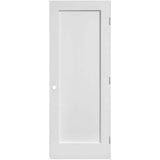 32 in. x 80 in. 1 Panel MDF Series Left-Handed Solid Core White Primed Composite Single Prehung Interior Door