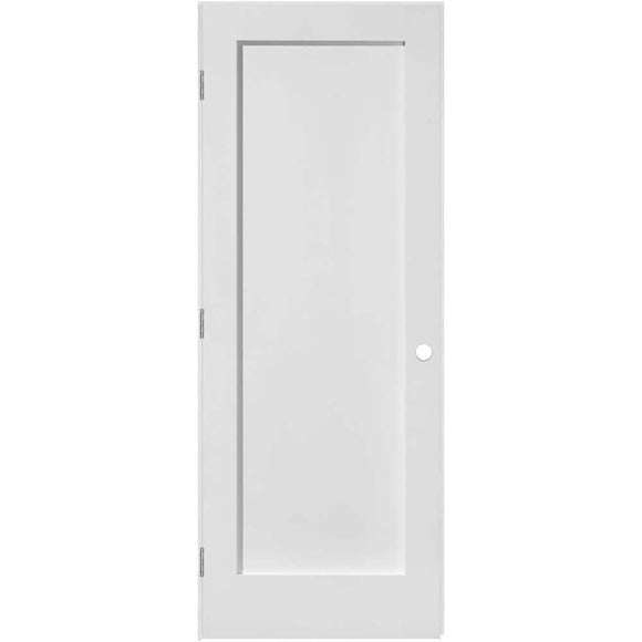 36 in. x 80 in. 1 Panel MDF Series Right-Handed Solid Core White Primed Composite Single Prehung Interior Door