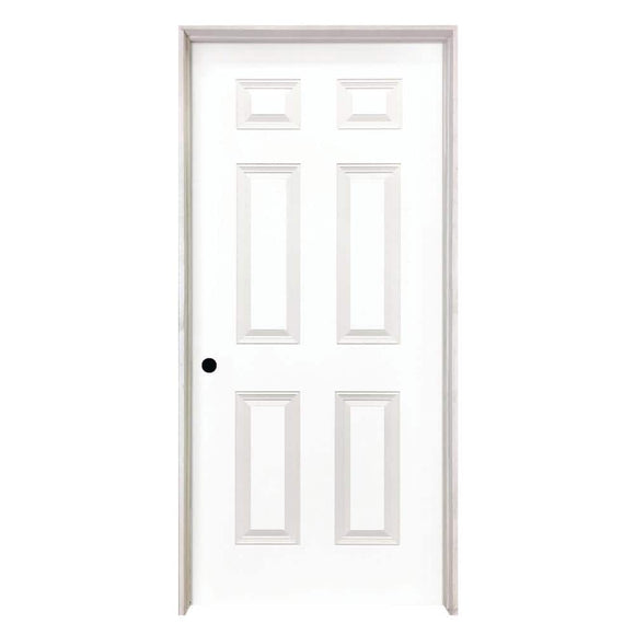 24 in. x s80 in. 6-Panel Textured Solid Core White Primed Composite Single Prehung Interior Door