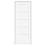 32 in. x 80 in. DUltra Primed White Left-Hand Inswing 5-Panel Composite Solid Core Single Prehung Interior Door