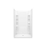 STORE+ 48 in. x 34 in. Single-Threshold Shower Base with Center Drain in White