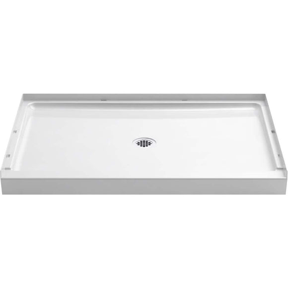 STORE+ 48 in. x 34 in. Single-Threshold Shower Base with Center Drain in White