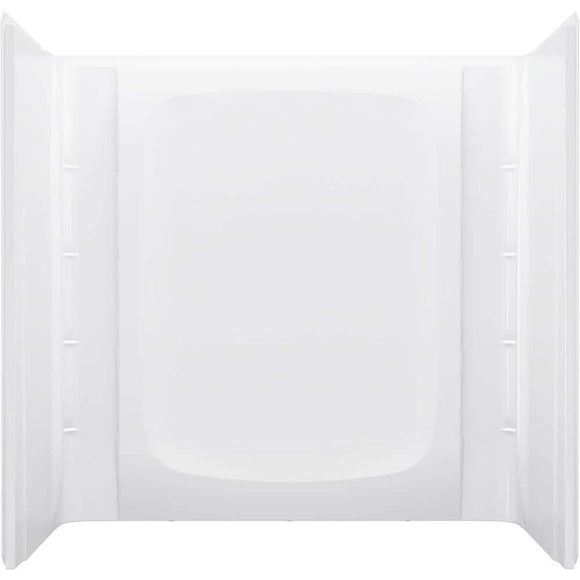 STORE+ 30 in. W x 60 in. H 3-Piece Direct-to-Stud Alcove Wall Surround in White