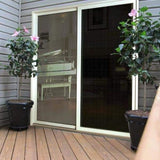 30 in. x 80 in. Adjustable Fit White Metal Sliding Patio Screen Door